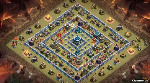 Copy Base Town Hall 13 TH13 Farm/War/Trophy - Crows base v52