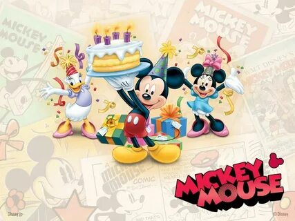 Wallpaper: Mickey Mouse - Happy Birthday! Mickey mouse, Minn