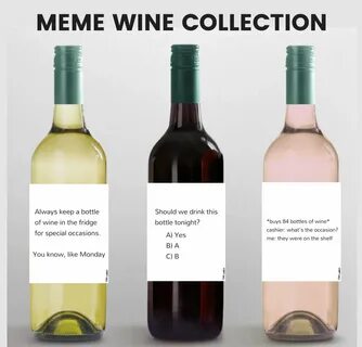 MEME WINE LABELS Funny Wine Labels Wine Wednesday Wine Etsy