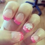 Images of Hot Pink Nails With Diamonds - #golfclub