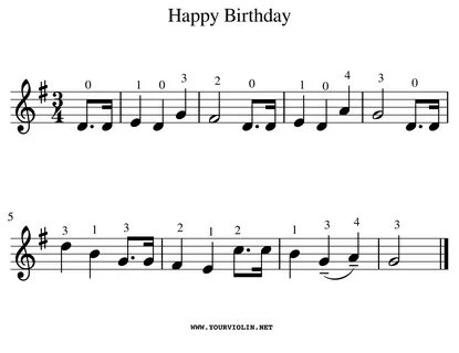 Happy Birthday Violin Sheet Music Easy : Free violin sheet m