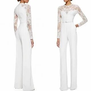 Barato 2017 Elie Saab Branco Mãe Dos Ternos de Noiva Calça m