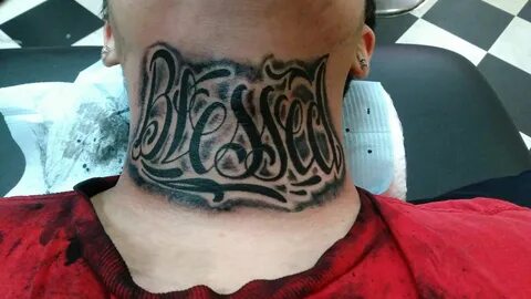 Blessed neck tattoo Tattoos for guys, Neck tattoo for guys, 