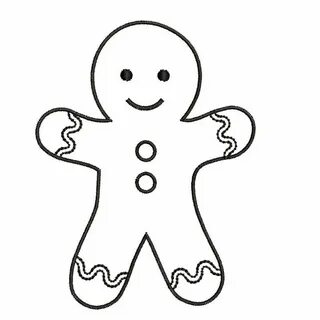 Outline Gingerbread Man Clipart Black And White - bmp-bleep