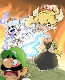 Luigi vs Queen Booette pixiv zieghost Mario Super-Crown Fana