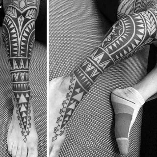 Mens Polynesian Leg Sleeve Tattoos Polynesian leg tattoo, Le