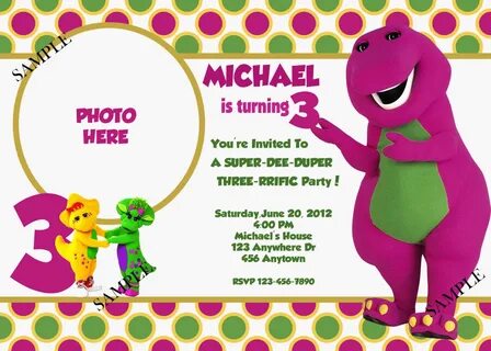 Barney birthday invitation (With images) Barney birthday par