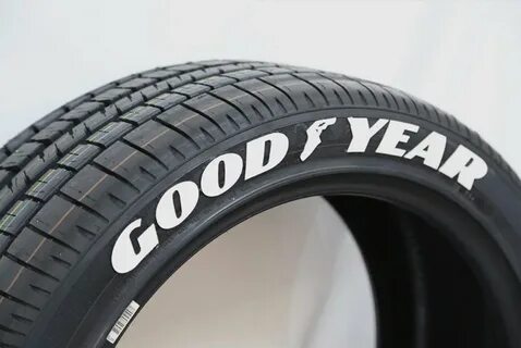Tire Stickers ® GYEAG-1416-125-4-W - White "Goodyear Eagle F