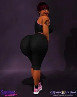 Sabrina Bootylicious Damsel - In Her Black and Pink Spandex Outfit. 