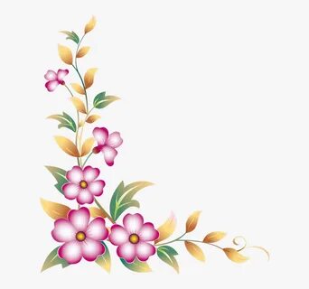 Corner Clipart Daisy - Art Border Flower Design , Free Trans