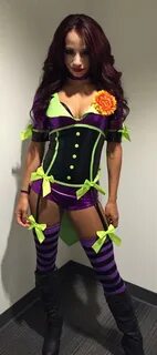 Sasha Banks Sexy Joker Costume Spinning Piledriver