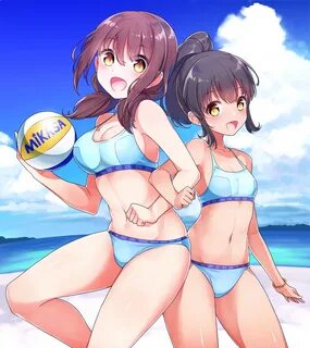 Safebooru - 2girls :d ball bangs bare arms bare shoulders be