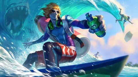 LoL Wild Rift Singed Surfer Splash Art HD 4K Wallpaper #8.54