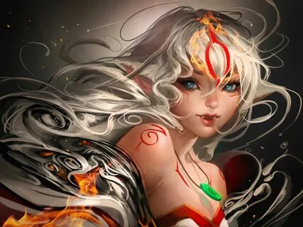 Okami Amaterasu by =sakimichan Art fantastique, Les arts, Oe