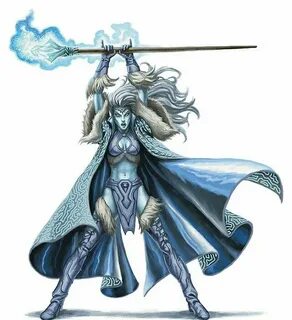Female Water Genasi Druid - Pathfinder PFRPG DND D&D d20 fan