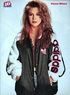 Alyssa Milano Adidas Jacket 80s girl fashion, 80s fashion, F