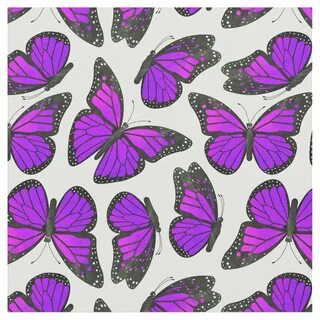 Purple Monarch Butterfly Pattern Fabric in 2021 Purple butterfly.