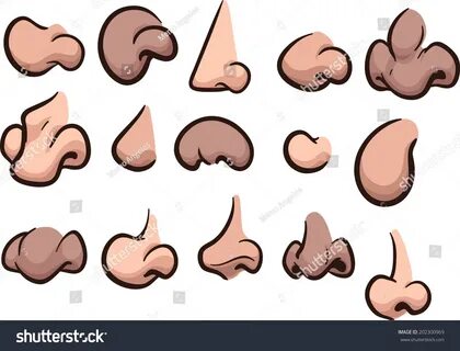 Vektor Stok Variety Cartoon Noses Vector Clip Art (Tanpa Roy