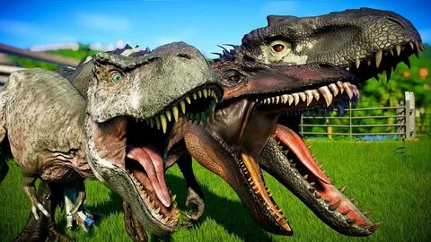 🌍 T-Rex vs I-Rex vs Acrocanthosaurus - Jurassic World Evolut