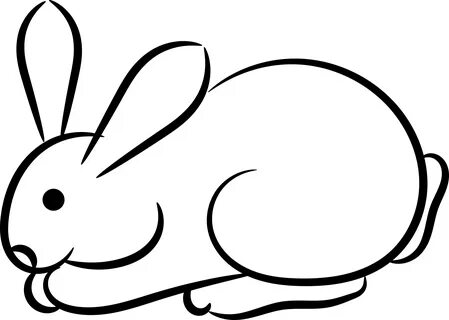 Small Clipart White Rabbit - Rabbit Black And White Png Tran
