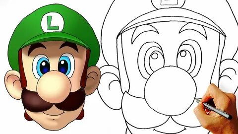 How to Draw Luigi (Super Mario) Kids Art Lesson - YouTube