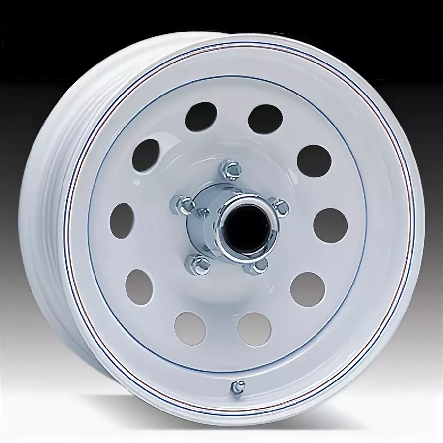 15x6 White Painted Steel Modular Trailer Wheel 5 on 5 Lug, 2