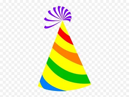 Rainbow Party Hat Yellow Clip Art - Vector Clip Birthday Hat