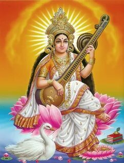 Goddess Saraswati - Poster - 11 x 9 inches - Unframed Sarasw