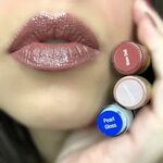 Glam Doll & Cappuccino LipSense, MIXED 1:2 Ratio, Topped wit