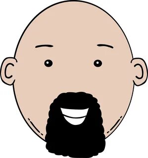 Man Face Cartoon Clip Art - Bald Man With Beard Clipart - Pn