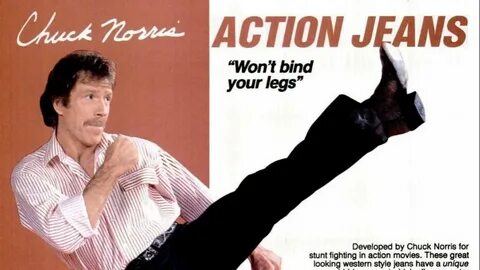 🥇 Jeans text retro chuck norris actors action commercial wal
