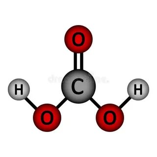 Carbonic Acid Model Molecule. Isolated on White Background. 