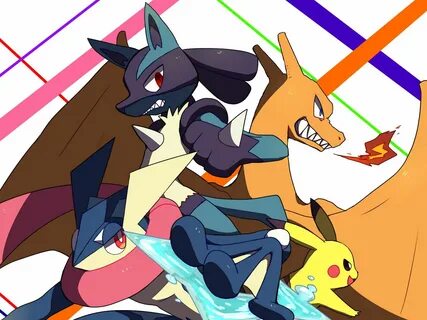 Lucario and Charizard, Greninja and Pikachu Pokemon images, 