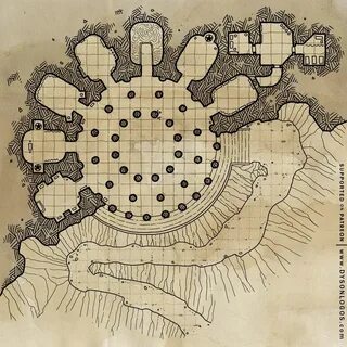 The Mountain Temple Dungeon maps, Fantasy map, Map pictures