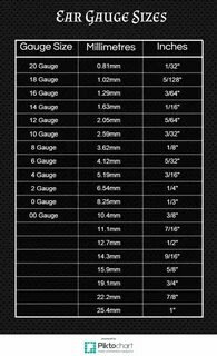 Accurate Ear Gauge Size Chart Ear gauge sizes, Ear gauges, G