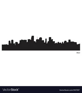 Miami skyline Royalty Free Vector Image - VectorStock