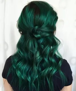 green hair dye for dark hair - Carlie Bergman