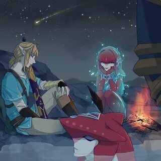 Link, Sidon, and Mipha watching her boys Legend of Zelda Bre