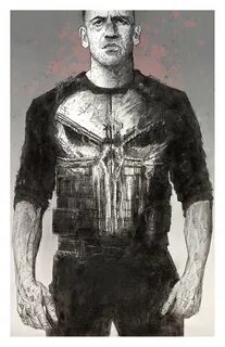 Punisher Giclee print of a pencil drawing of Jon Bernthal Ar