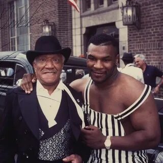 Mike Tyson Signed Photo With Redd Foxx on Set of ''Harlem Ni