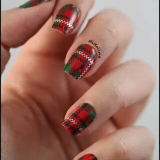 Plaid! Plaid nail art, Plaid nails, Nail art