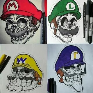 Mario, Luigi, Wario, and Waluigi tattoo ideas. Mario tattoo,