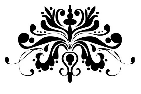 damask black and white paisley - Clip Art Library