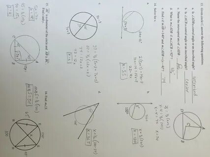 Unit 10 Circles Homework 5 Inscribed Angles Answer Key Gina 
