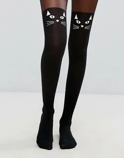 ASOS HALLOWEEN Glow In The Dark Cat Tights ASOS