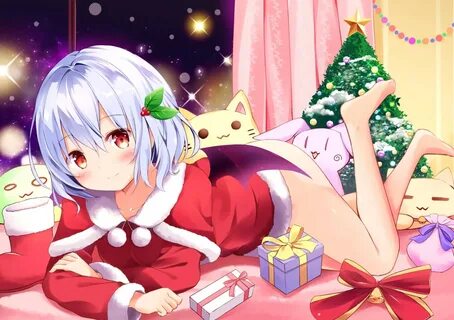 barefoot cat smile christmas hyurasan naked shirt remilia sc