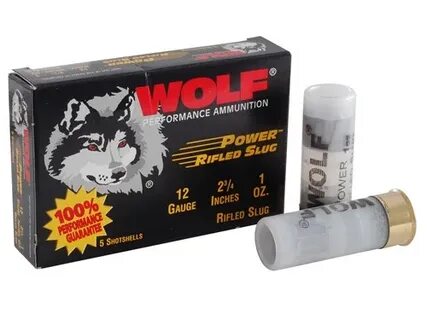 Wolf Power Ammunition 12 Gauge 2-3/4" 1 oz Rifled Slug Box o