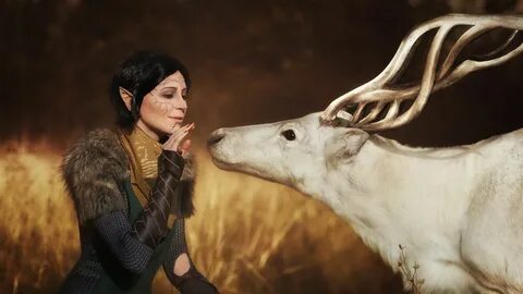 Merrill with Halla 3 - Dragon Age II cosplay by LuckyStrikeC