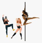 Icon Private Party - Cartoon Stripper Girl, HD Png Download 