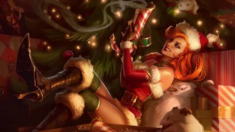 Miss Fortune LoL Candy Cane Splash Art 4K Wallpaper #415